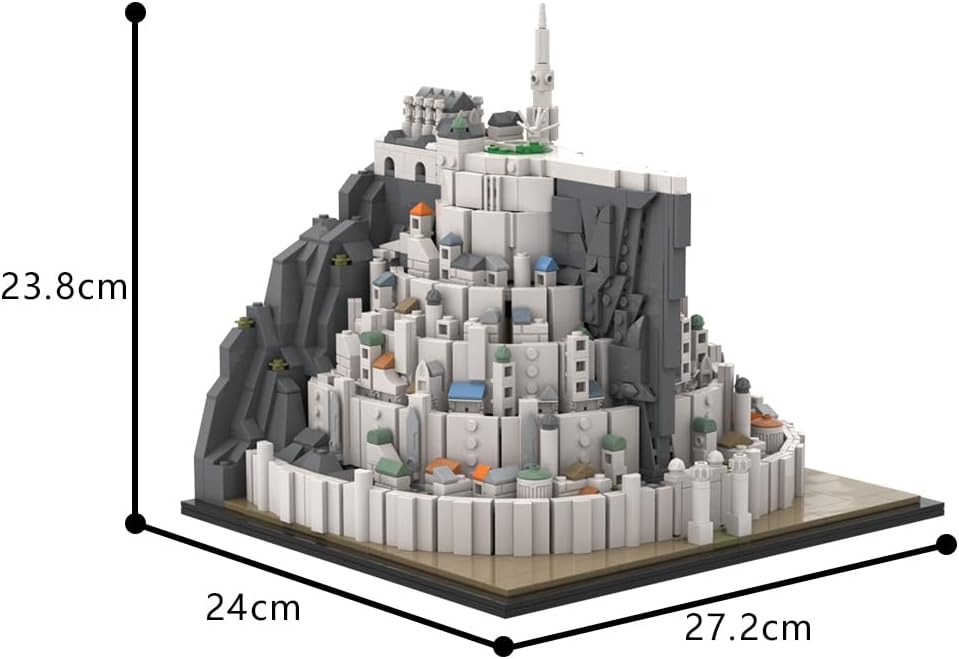 Lord Minas Anor Tower of Guard Building Set for Adult Rings Film Fans, 1537 Pcs, Tower of The Sun STEM Building Kit, Ideal Christmas Birthday Gift Toy for Boy and Girl Kids 8-14