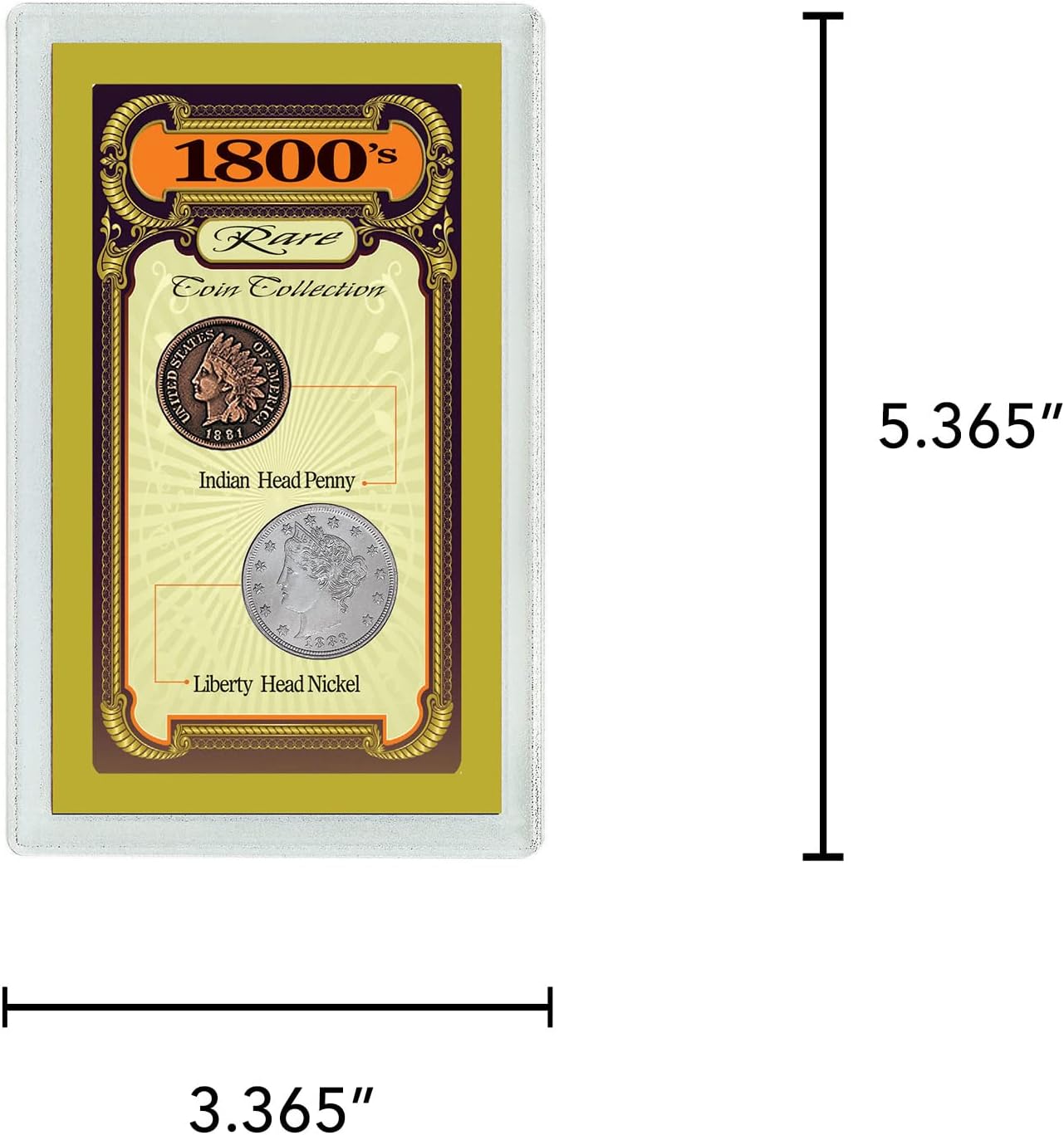 American Coin Treasures 1800's Rare Penny and Nickel Genuine United States Coin Collection in Sonically Sealed Acrylic