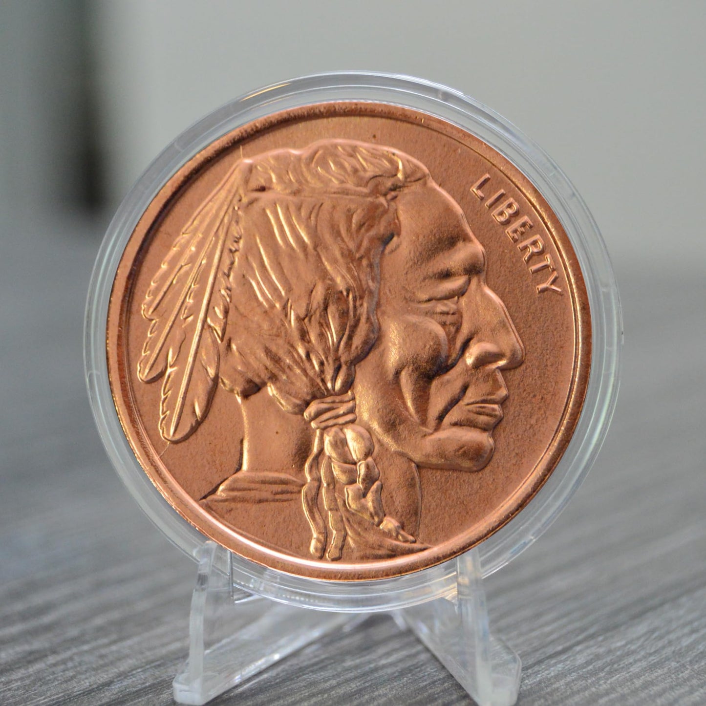 1877 Indian Head Cent Design 1 oz Pure .999 Copper Round Collectible Jumbo 39mm Coin in Capsule - COA by Heavenly Metals