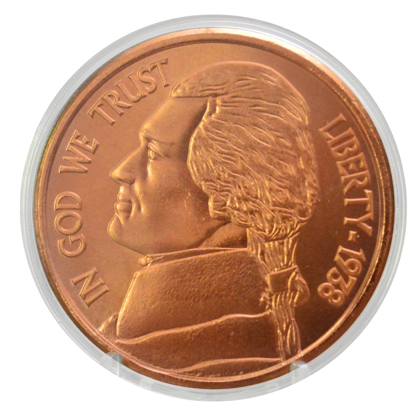 1877 Indian Head Cent Design 1 oz Pure .999 Copper Round Collectible Jumbo 39mm Coin in Capsule - COA by Heavenly Metals