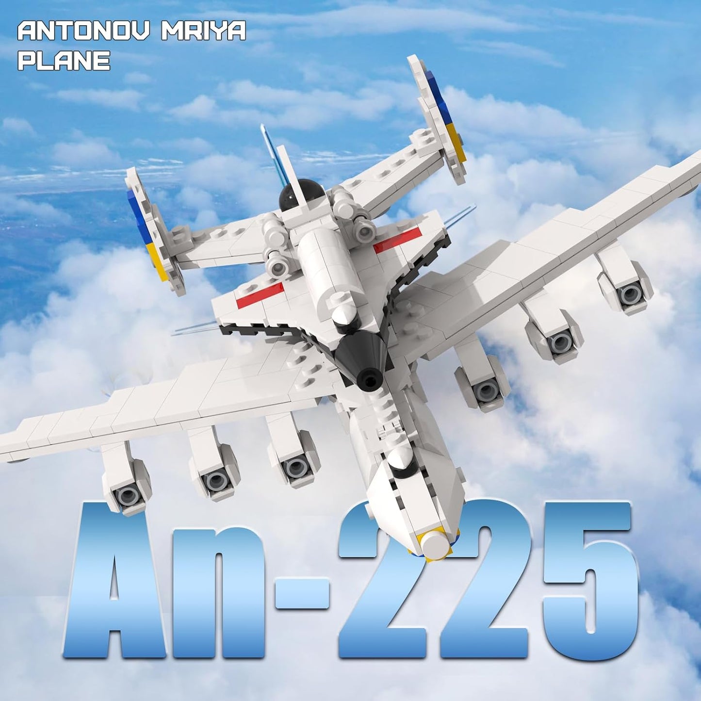 635 Pieces Antonov An-225 Mriya Building Block Set, Antonov an 225 Mriya Model Building Toys, Military Plane Fighter Buildable Toys Construction Combat Aircraft Model Kits Educational Learning Toys