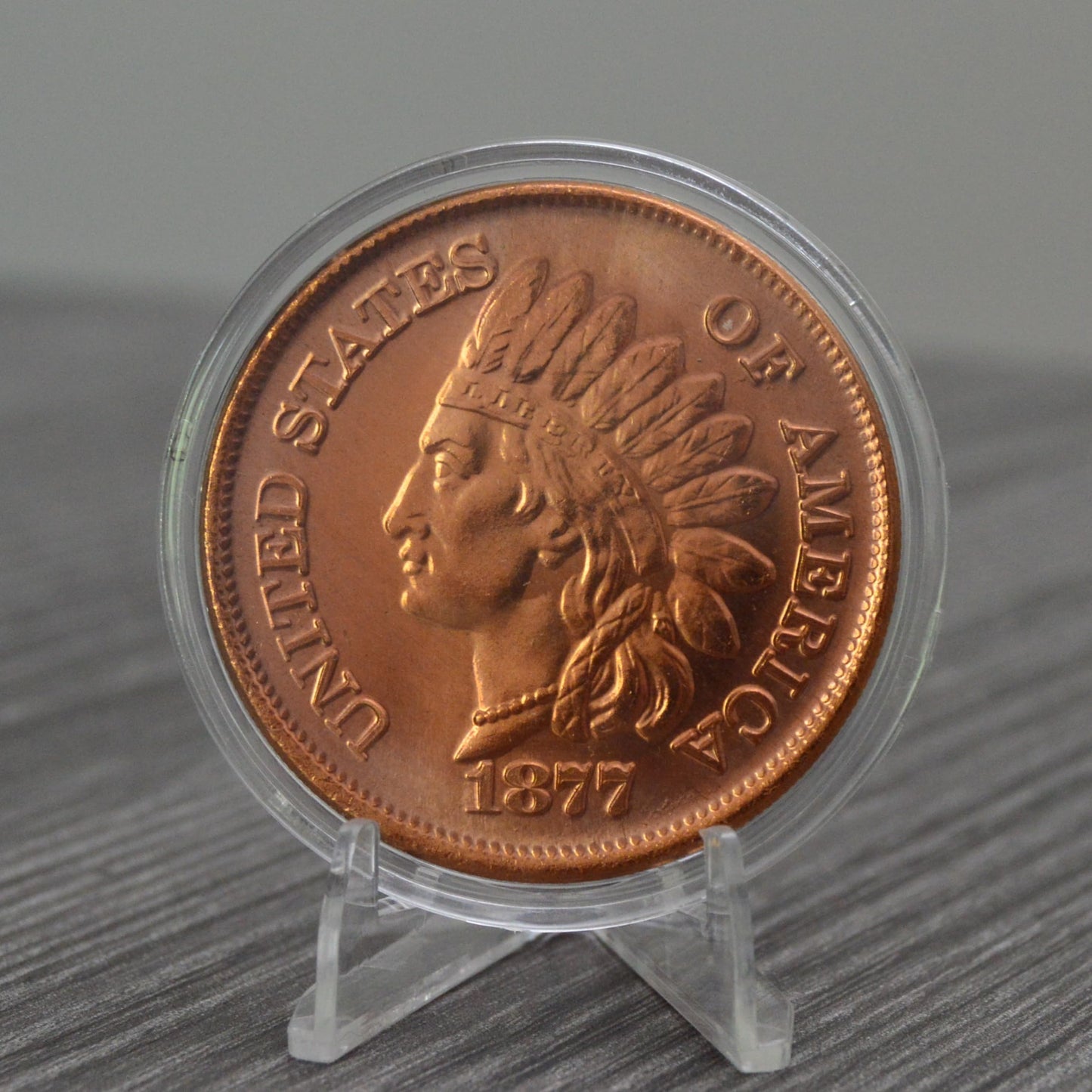 1877 Indian Head Cent Design 1 oz Pure .999 Copper Round Collectible Jumbo 39mm Coin in Capsule - COA by Heavenly Metals