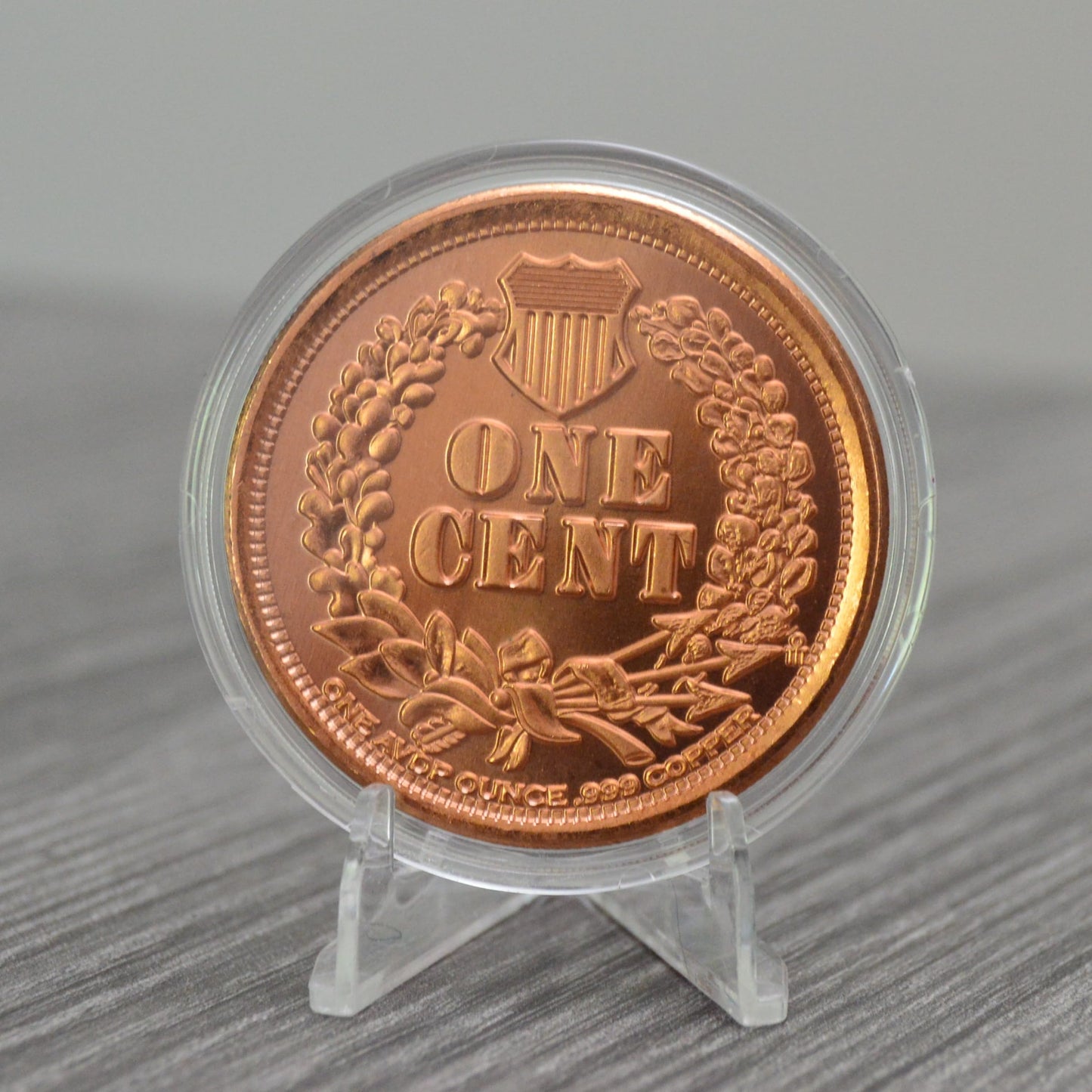 1877 Indian Head Cent Design 1 oz Pure .999 Copper Round Collectible Jumbo 39mm Coin in Capsule - COA by Heavenly Metals