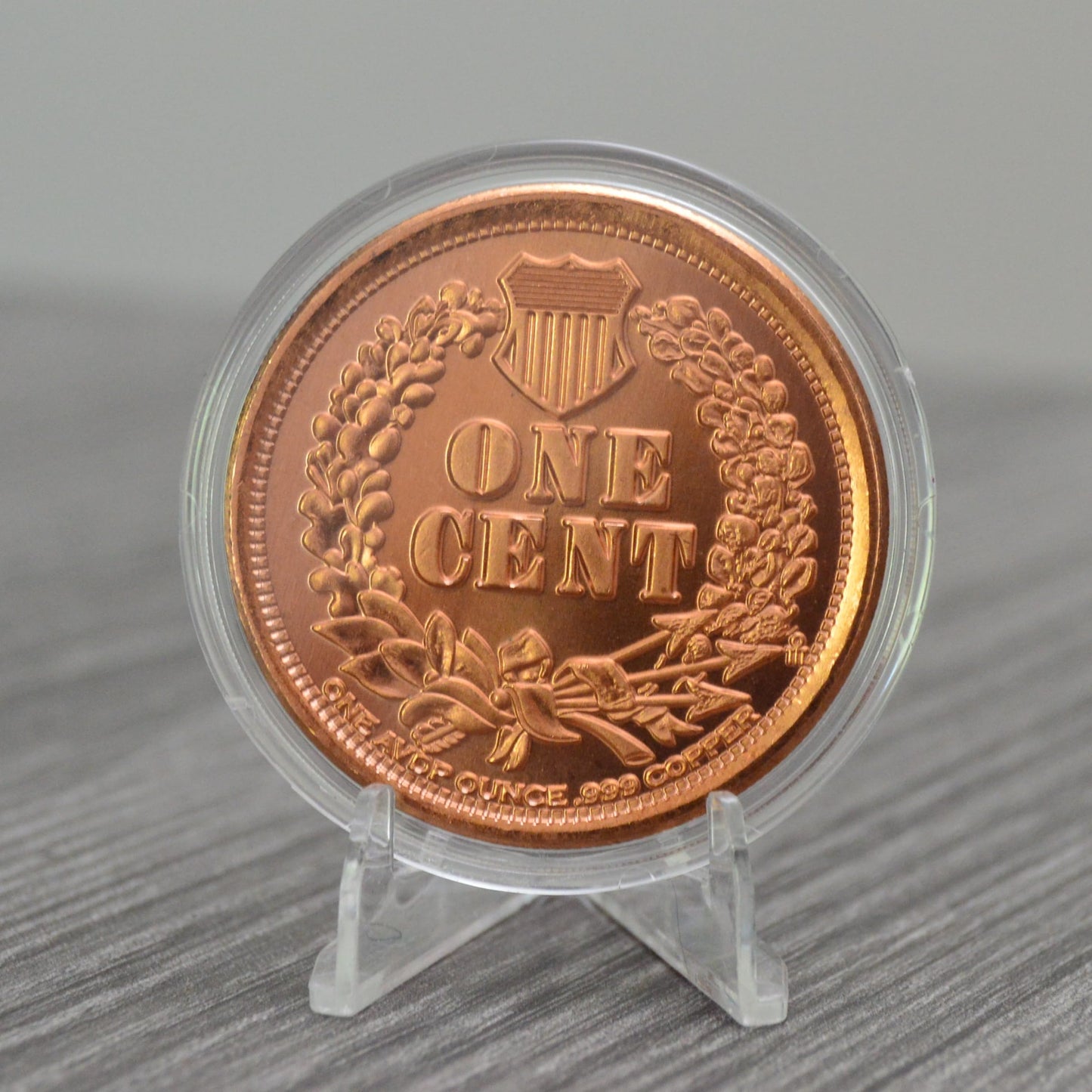 1877 Indian Head Cent Design 1 oz Pure .999 Copper Round Collectible Jumbo 39mm Coin in Capsule - COA by Heavenly Metals