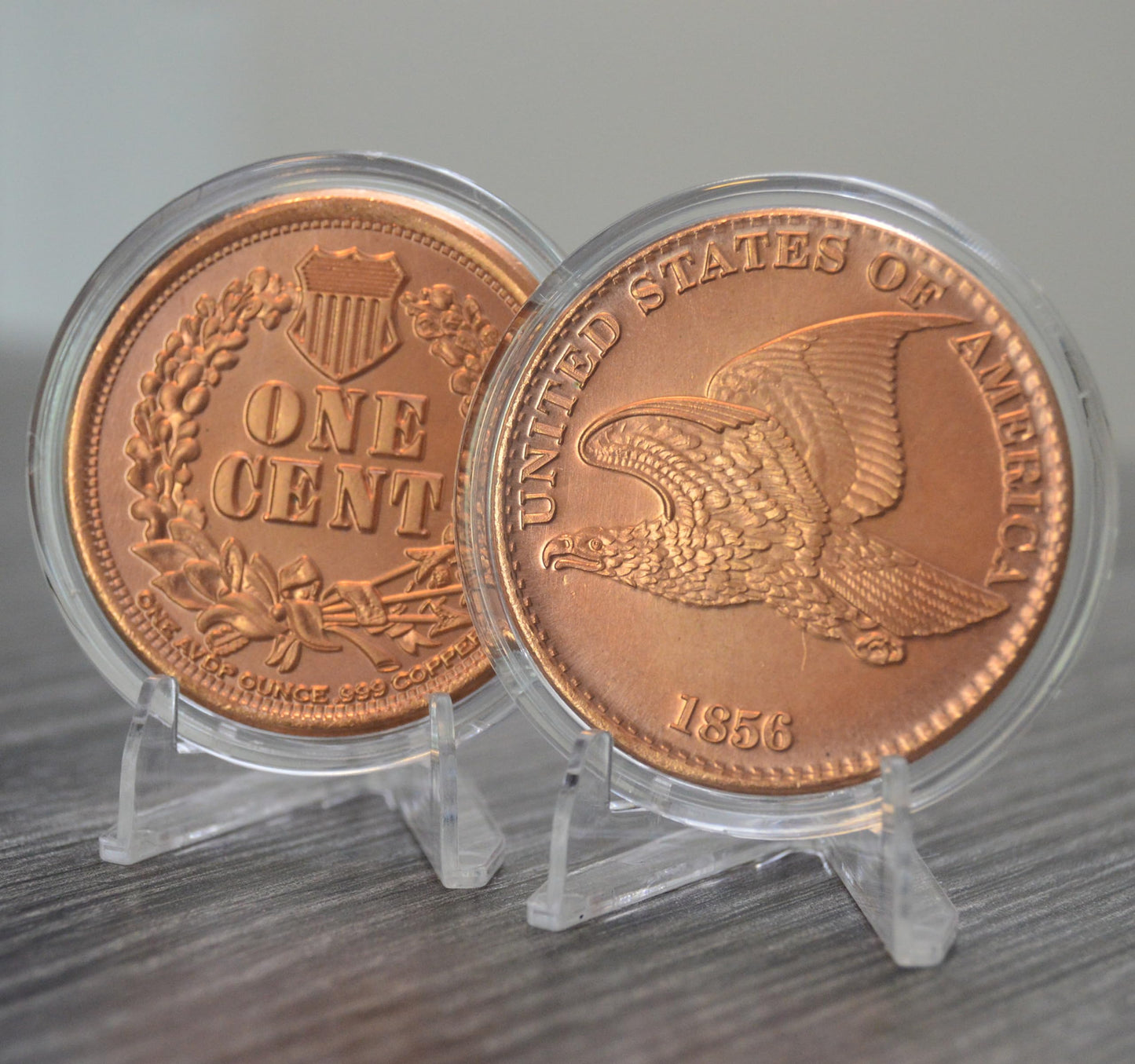 1877 Indian Head Cent Design 1 oz Pure .999 Copper Round Collectible Jumbo 39mm Coin in Capsule - COA by Heavenly Metals