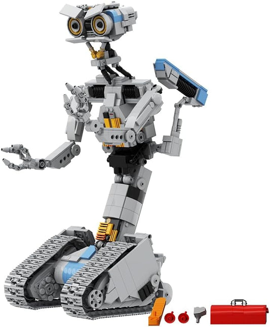 Johnny Five Robot Building Block Set; Mech Toy with Rich Detail; Movable Tracks and Limbs; STEM Educational Collectible Gift for Children,Boys, Girls and Adults (1310 PCS)