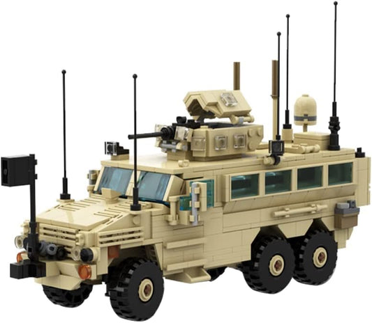 RG-33L Cat.2 MRAP Military Vehicle Building Blocks Sets, WW2 Army Armored Car Toy Model, WWII 6 Wheels War Fighting Bus Transporter Building Kits, 808 Pieces Battle Truck for Boys Kids Adults